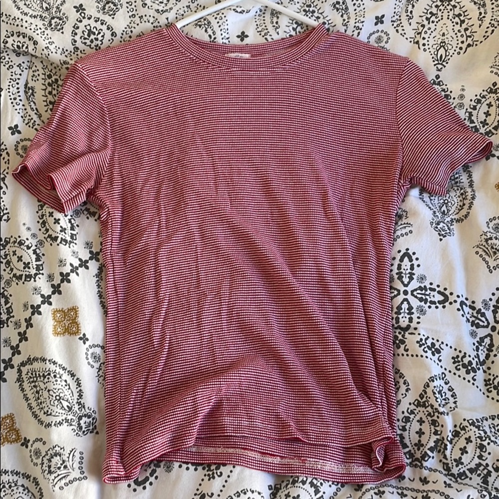 Brandy Melville red & white tee